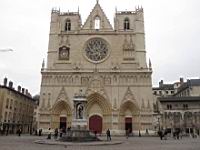 Lyon, Cathedrale St-Jean apres renovation, Facade (1)